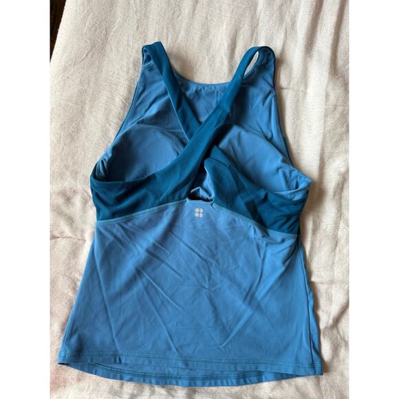 Sweaty Betty Blue Crisscross‎ Back Athletic Tank Top - Size Small - Picture 1 of 3